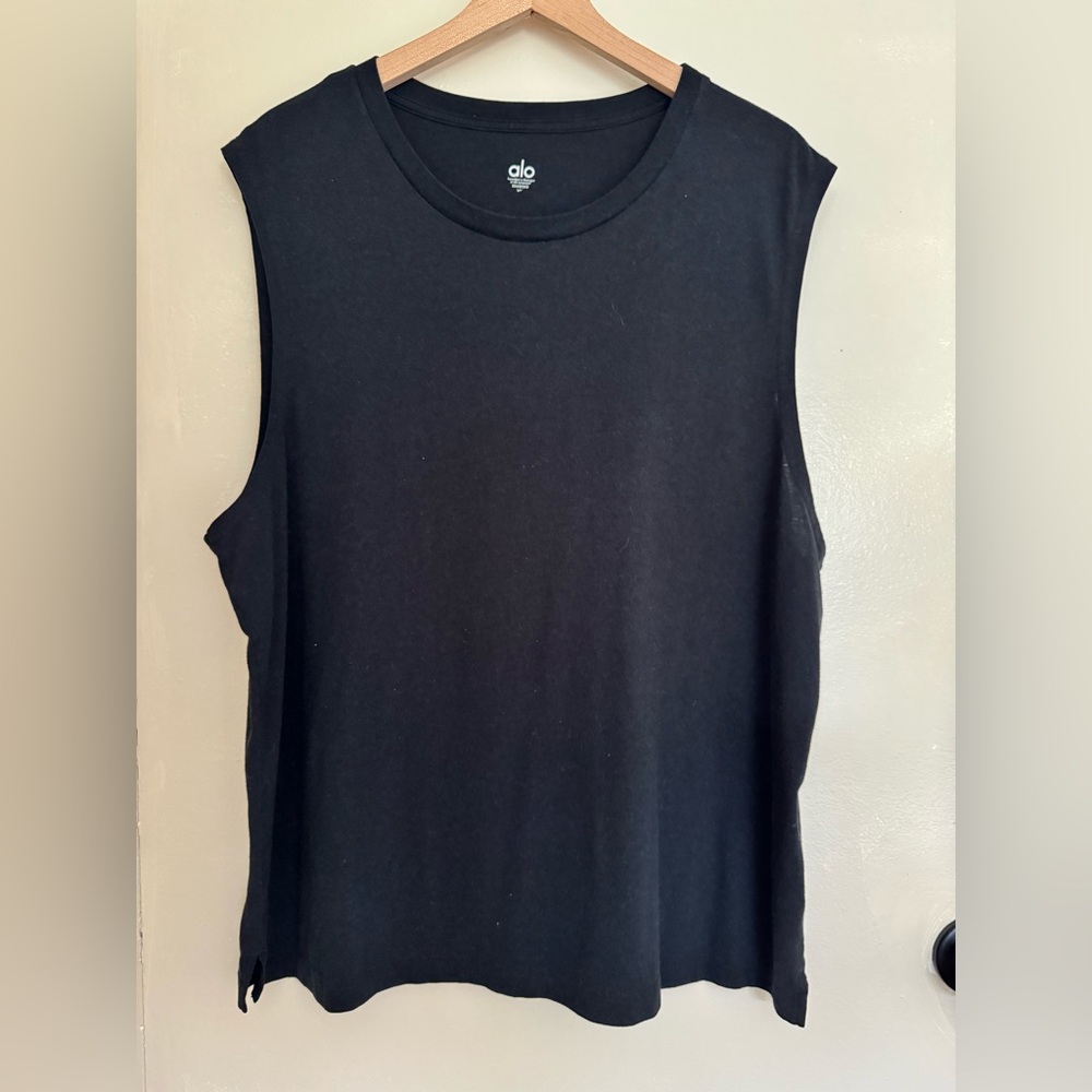 ALO Yoga XL The Triumph Black Tank Top Minimalist Lightweight